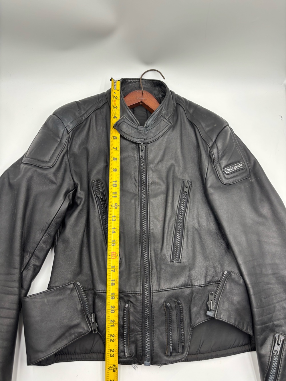 Hein Gericke Vintage Black Leather Motorcycle Mens Jacket - with liner SZ 40 - Picture 12 of 15